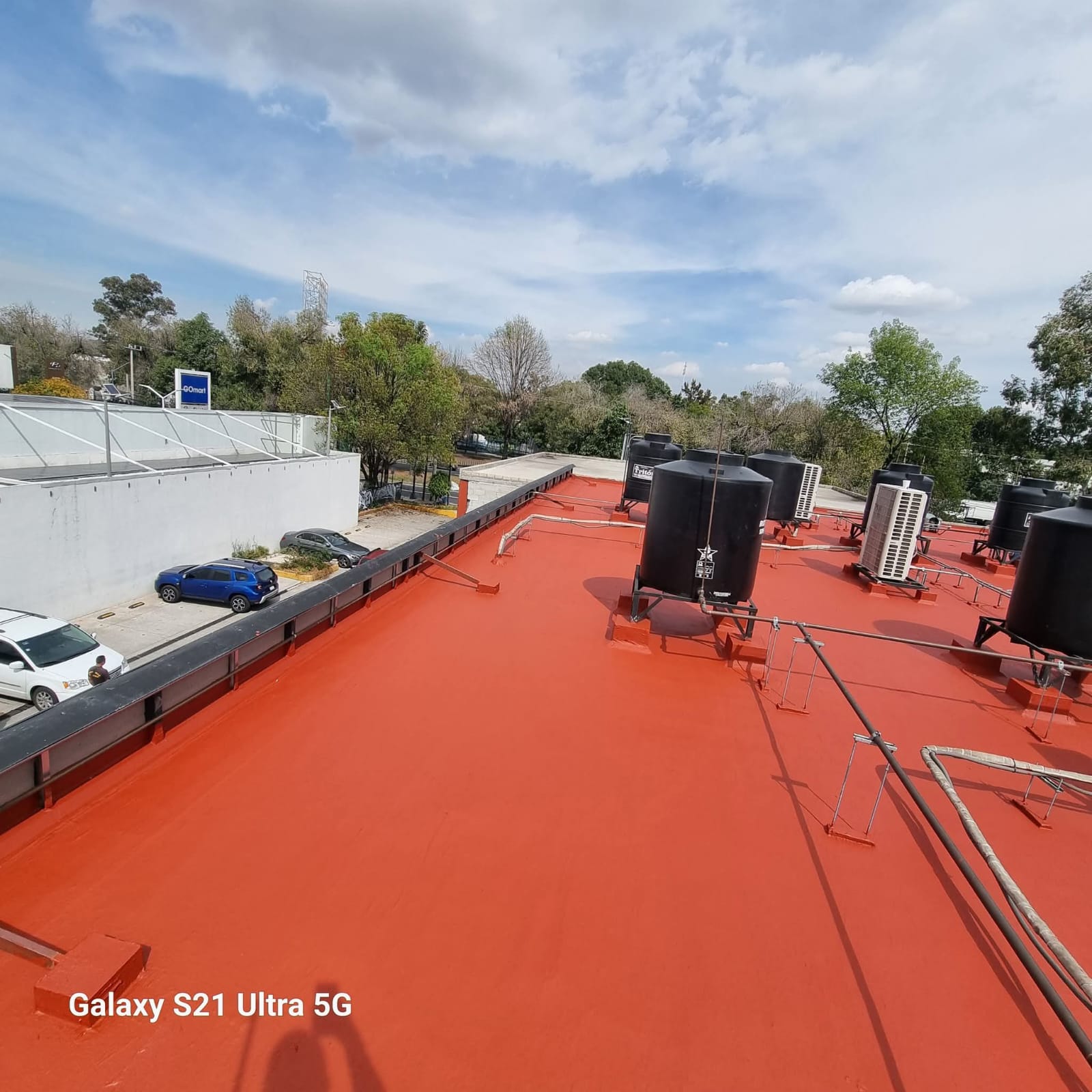 Impermeabilizante acrílico aplicado en terraza